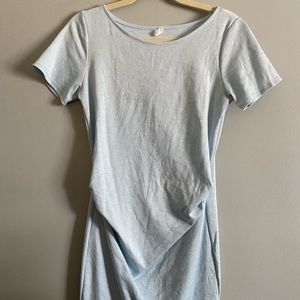 light blue maternity dress